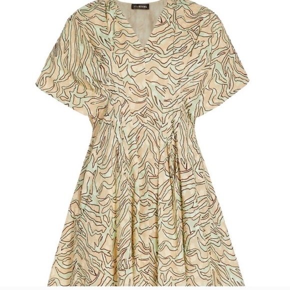 Stine Goya Claudia Jacquard Zebra Mini Dress | Green White | Size S | NWT - Picture 6 of 10